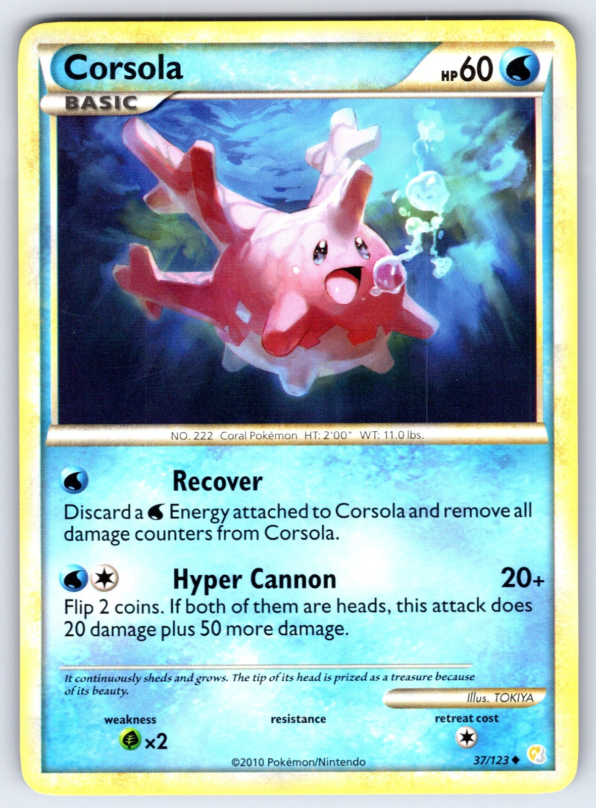 Corsola Uncommon HeartGold SoulSilver 37/123 LP 2010
