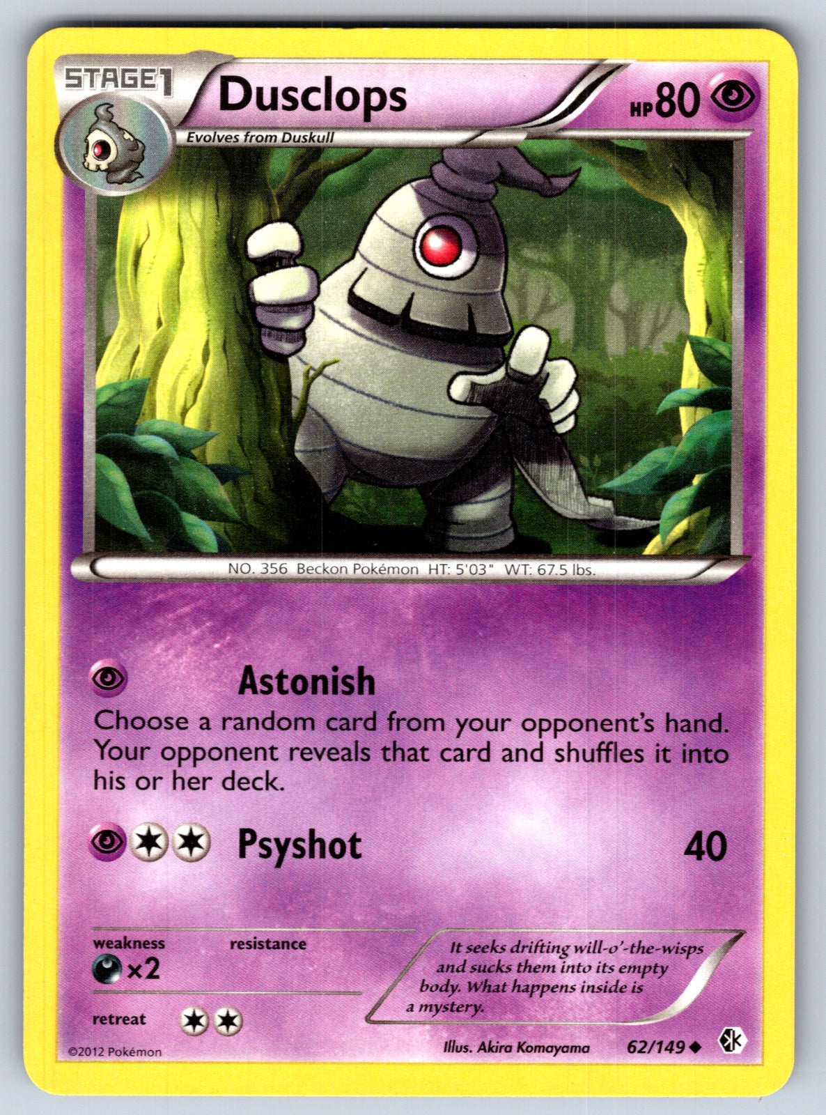 Dusclops Uncommon Boundaries Crossed 62/149 LP 2012