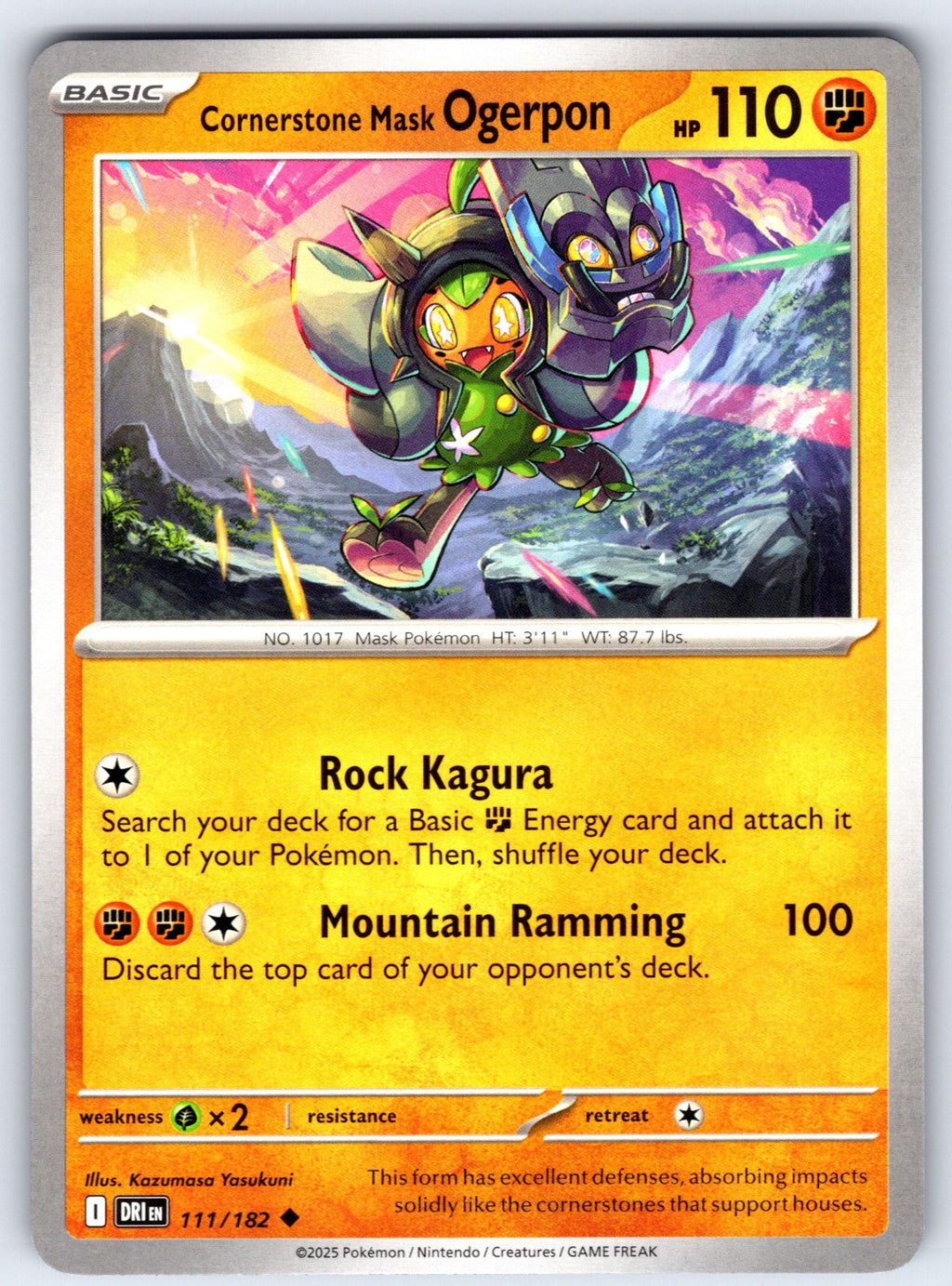 Cornerstone Mask Ogerpon Uncommon SV10: Destined Rivals 111/182 NM 2025