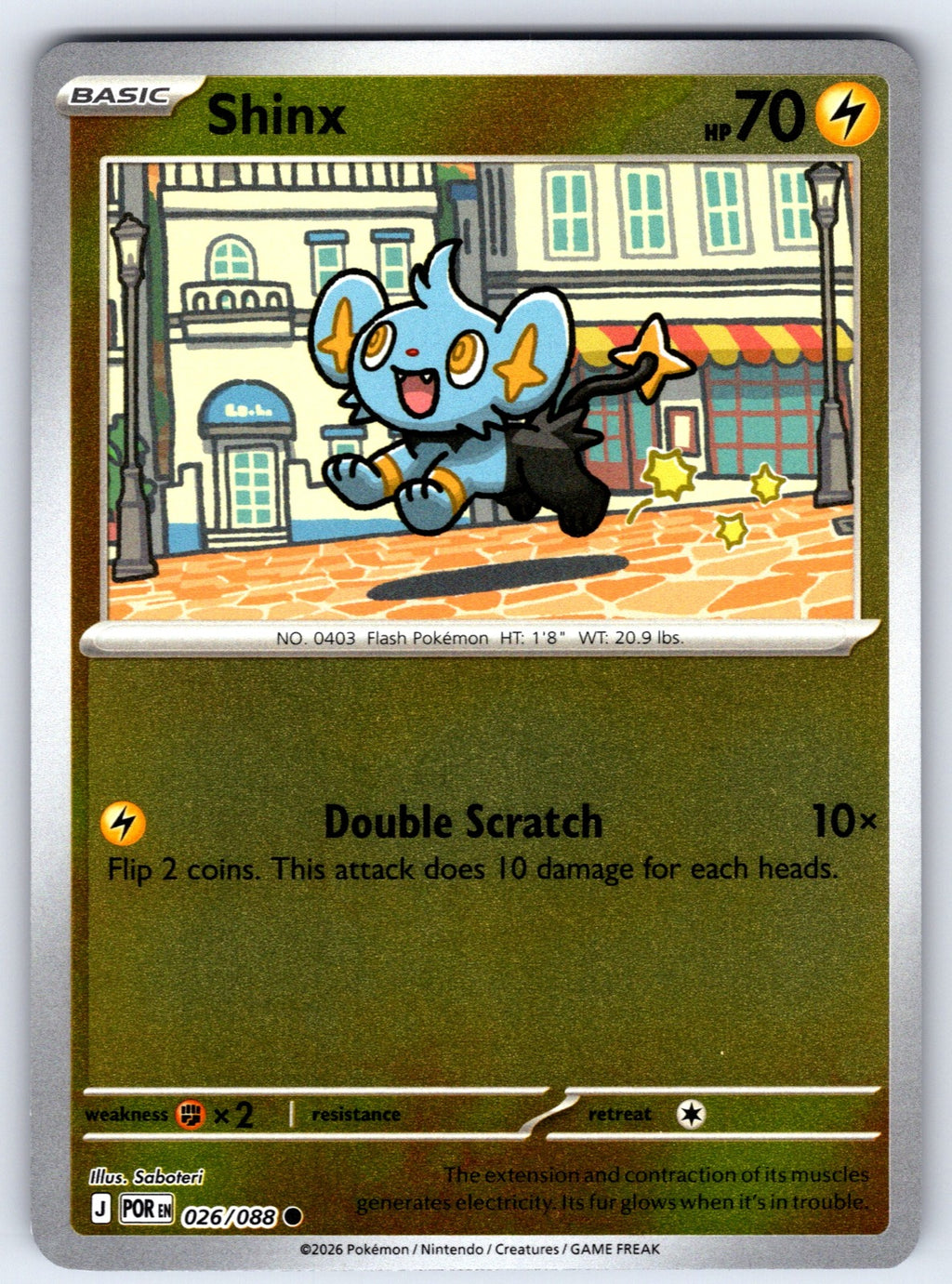 Shinx Reverse Holo Common ME03: Perfect Order 026/088 NM 2026