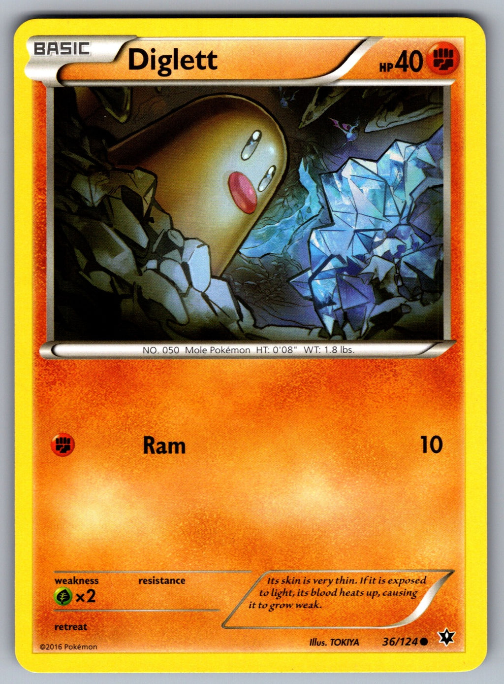 Diglett Common XY - Fates Collide 36/124 LP 2016
