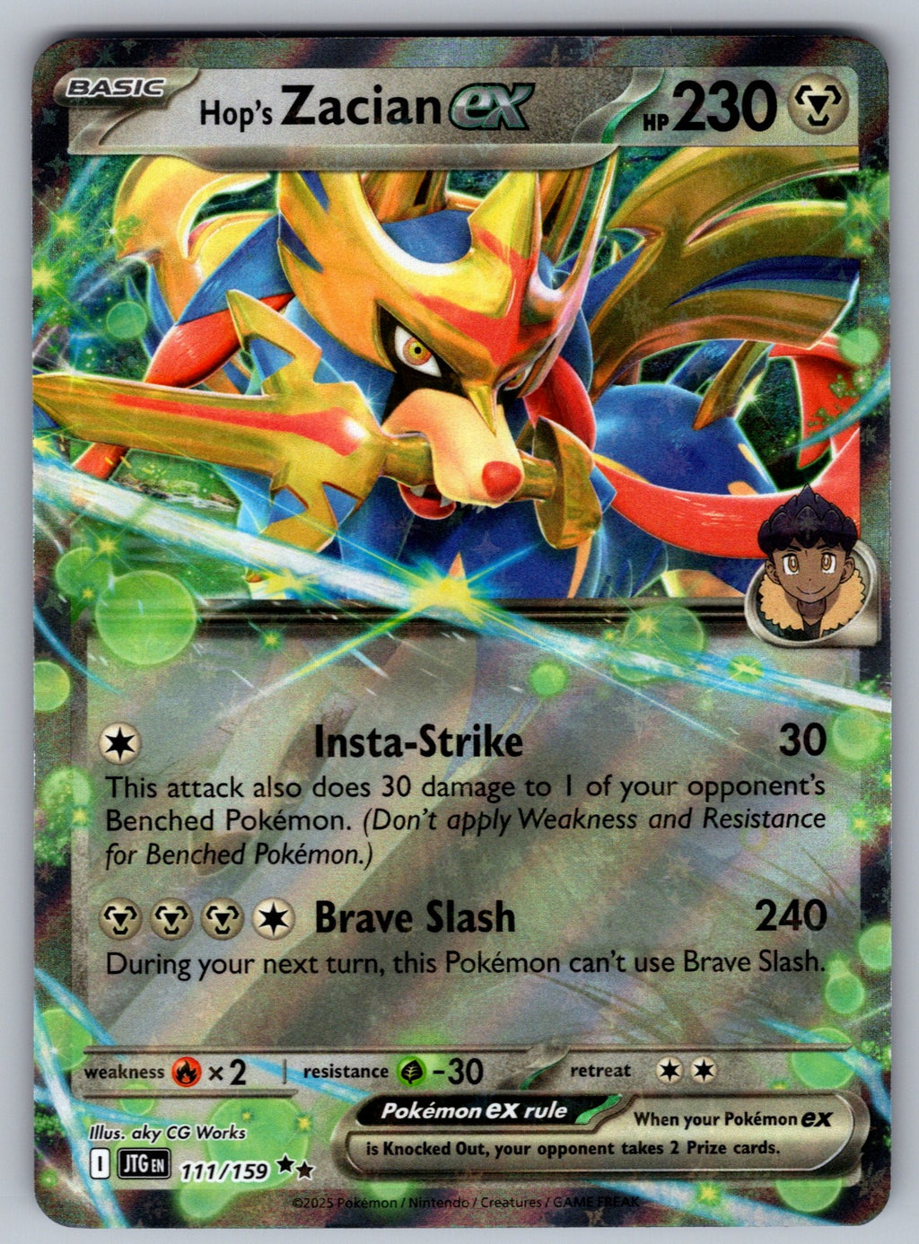 Hop's Zacian ex Holo Double Rare SV09: Journey Together 111/159 NM 2025