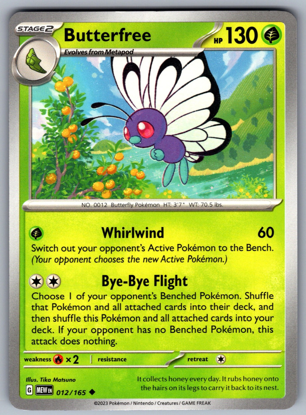 Butterfree Uncommon SV: Scarlet & Violet 151 012/165 NM 2023