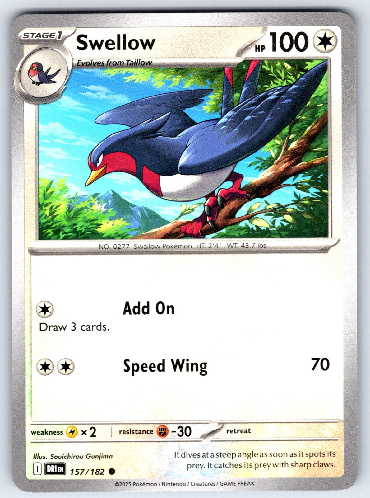 Swellow Common SV10: Destined Rivals 157/182 NM 2025