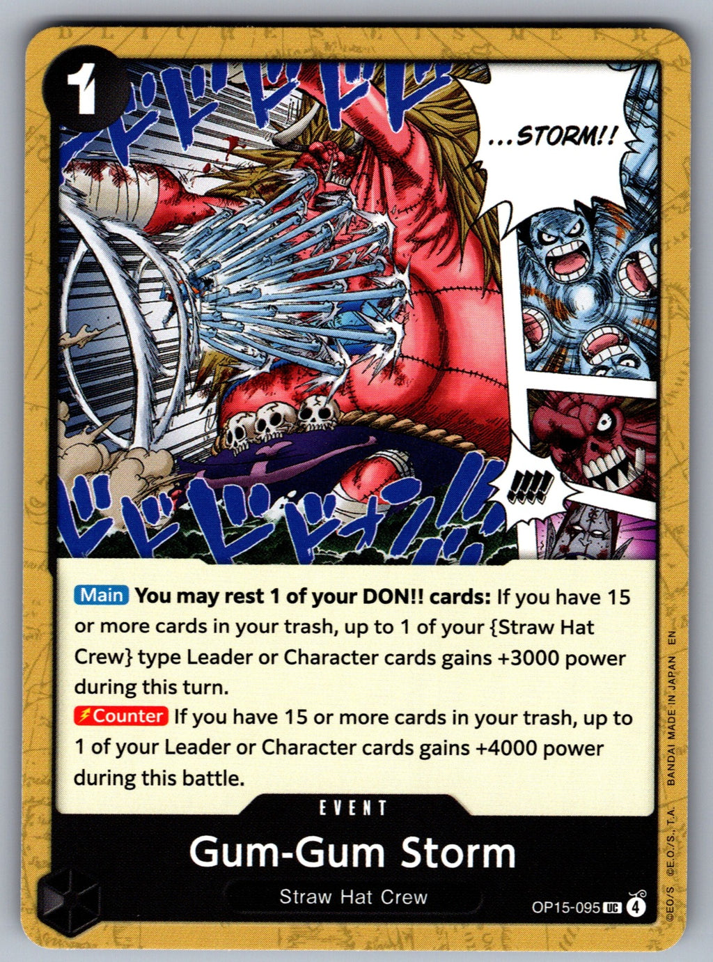Gum-Gum Storm UC Adventure on Kami's Island OP15-095 NM 2026