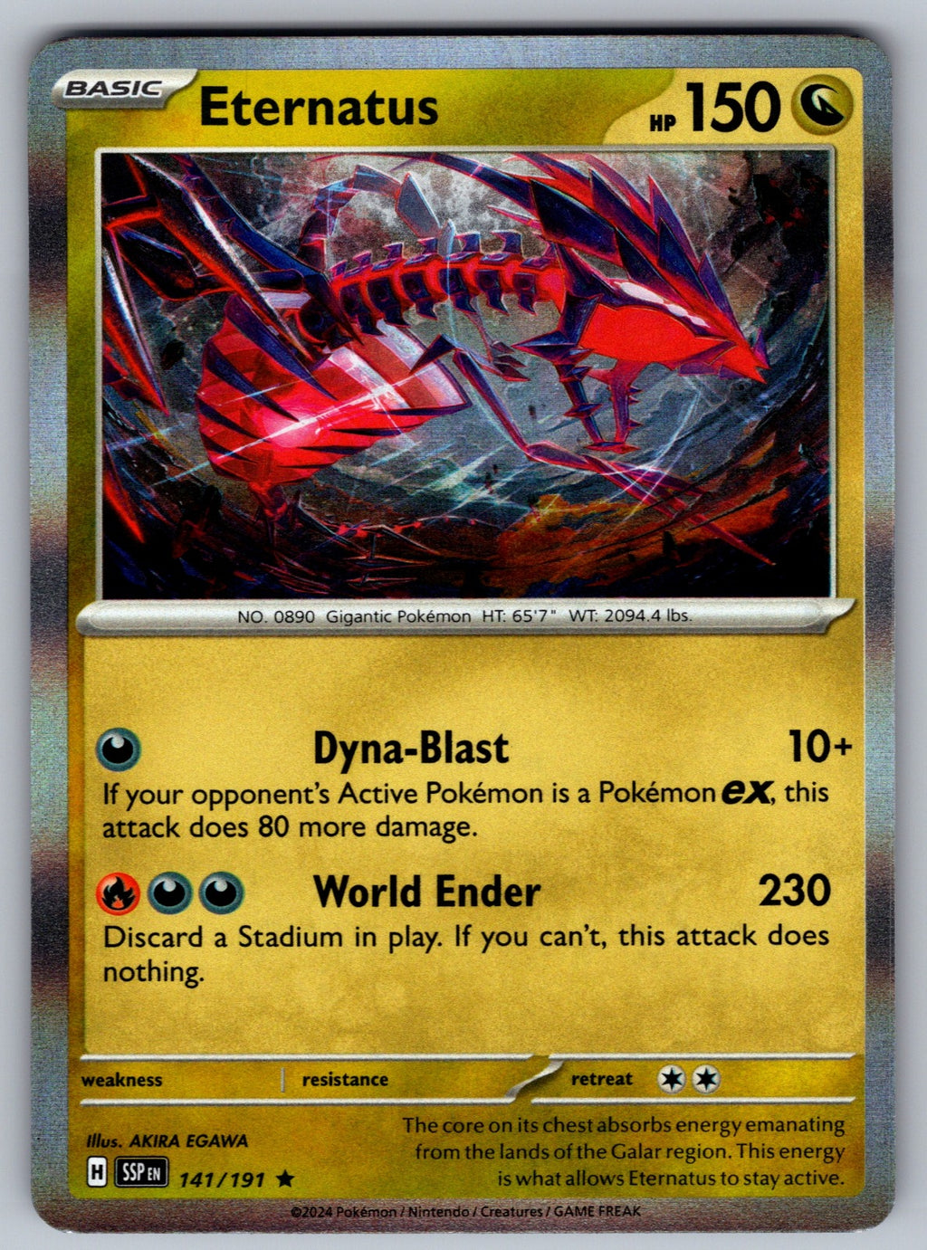 Eternatus Holo Rare SV08: Surging Sparks 141/191 NM 2024