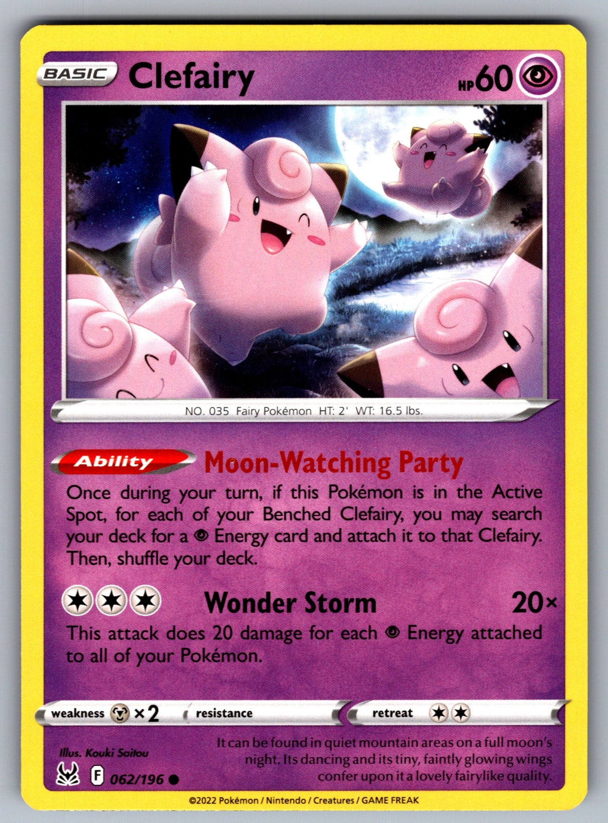 Clefairy Common SWSH11: Lost Origin 062/196 NM 2022