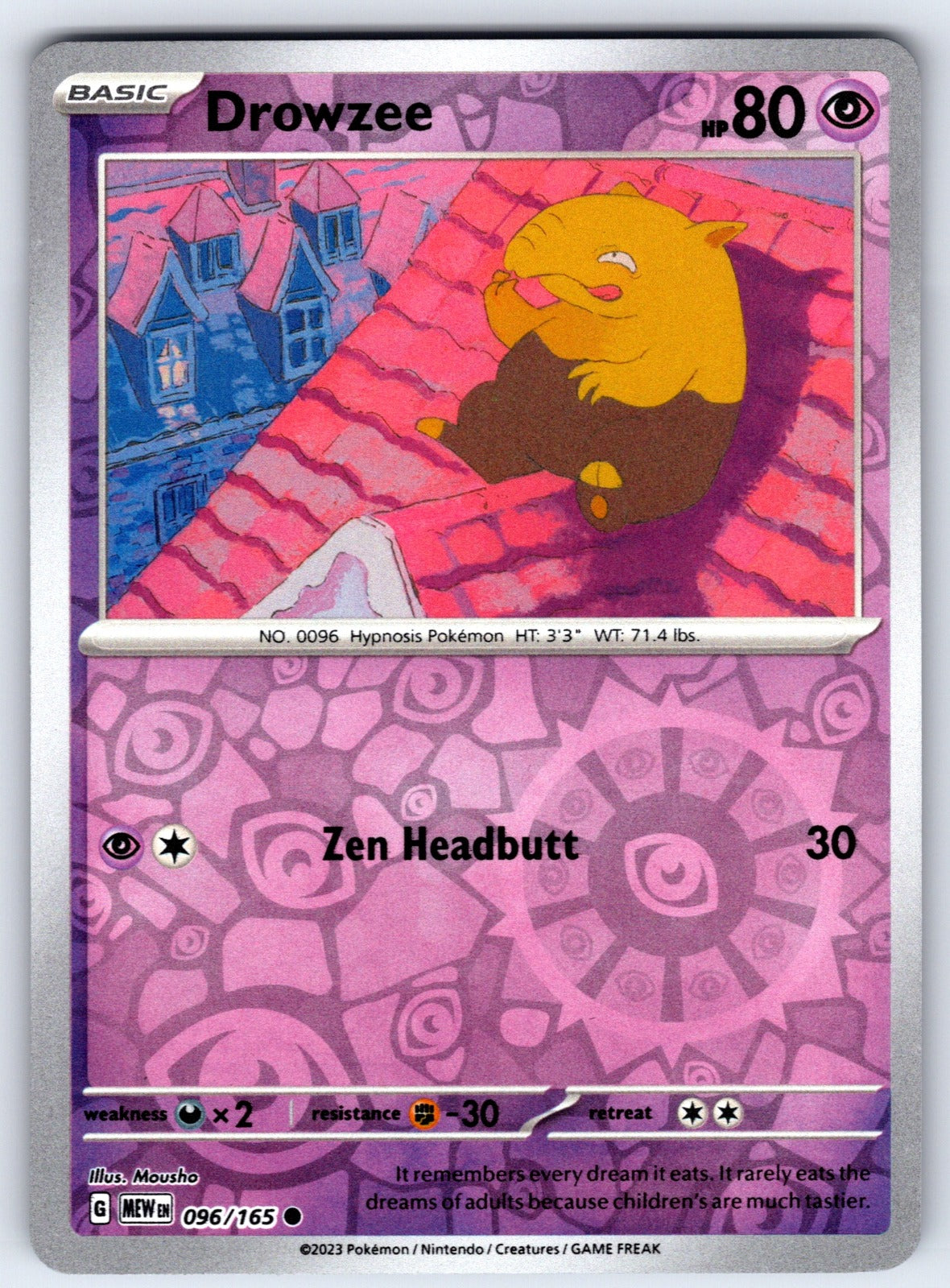 Drowzee Reverse Holo Common SV: Scarlet & Violet 151 096/165 NM 2023