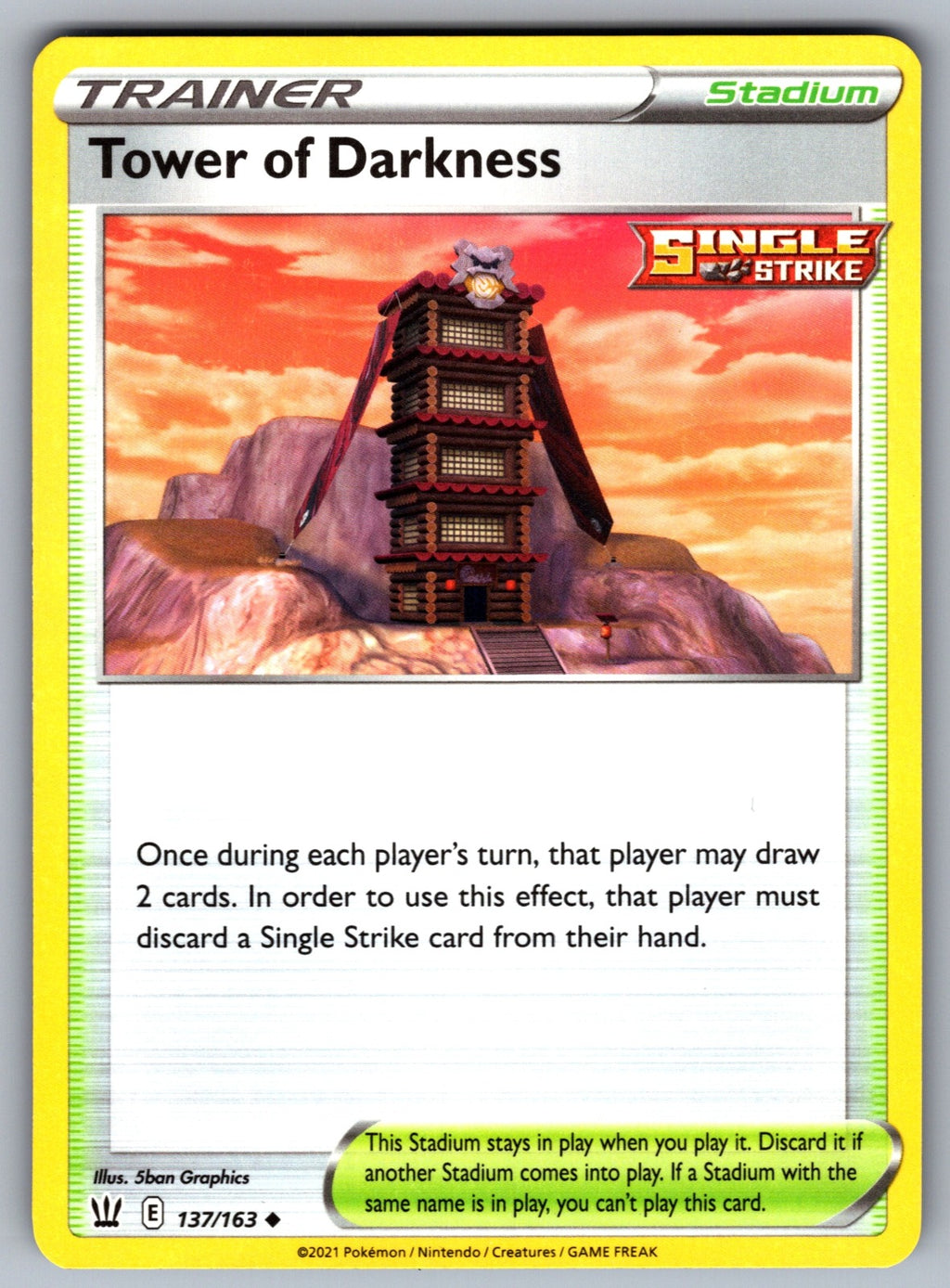 Tower of Darkness Uncommon SWSH05: Battle Styles 137/163 NM 2021
