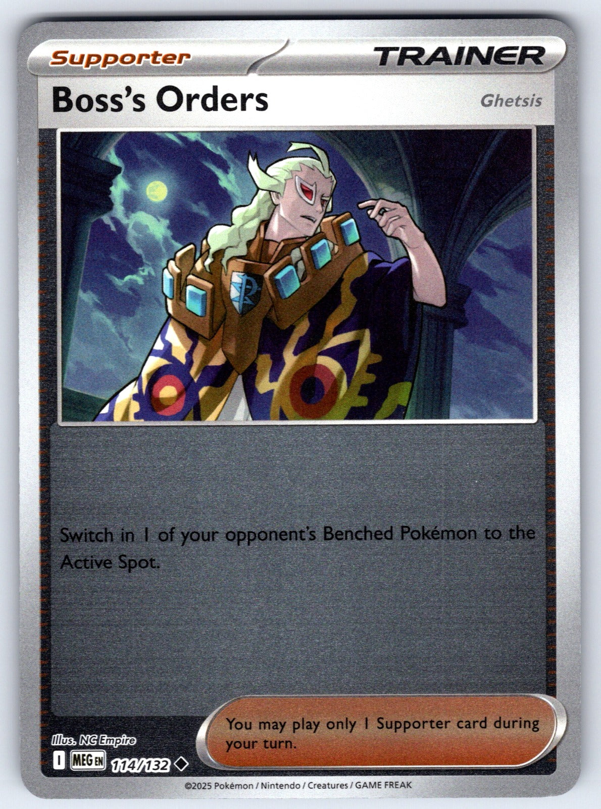 Boss's Orders [Ghetsis] Reverse Holo Uncommon ME01: Mega Evolution 114/132 NM 20