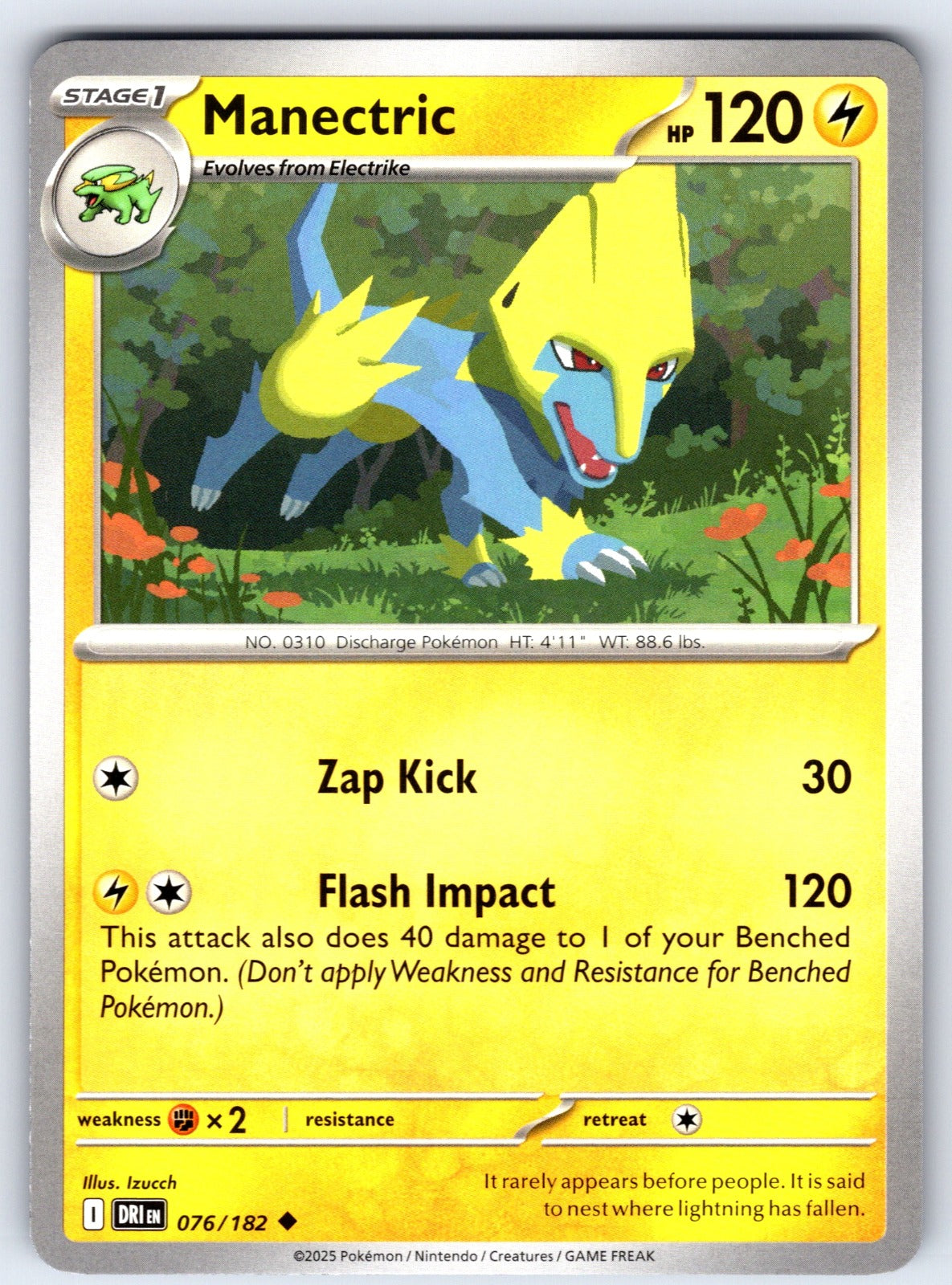 Manectric Uncommon SV10: Destined Rivals 076/182 NM 2025