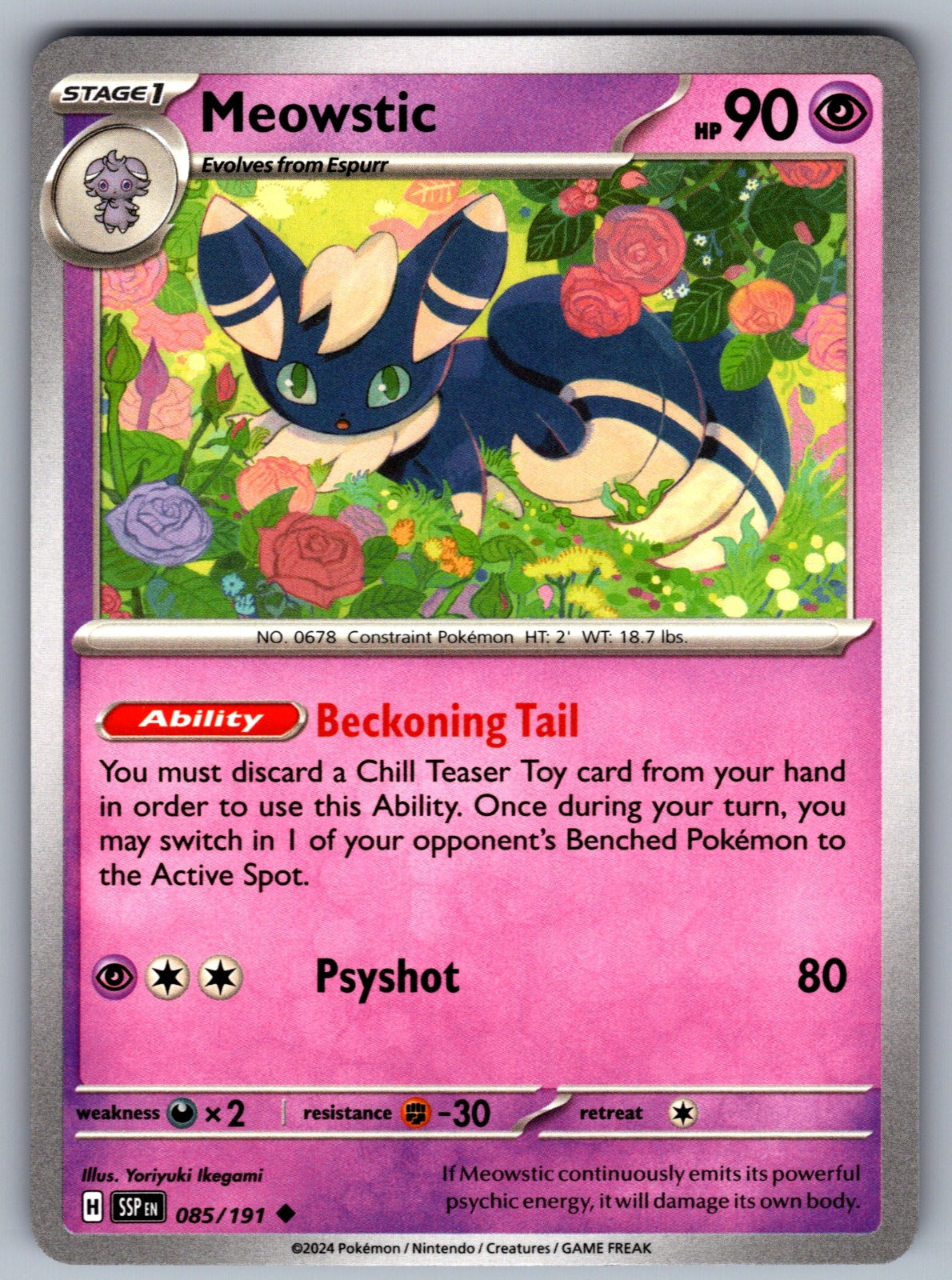 Meowstic Uncommon SV08: Surging Sparks 085/191 NM 2024