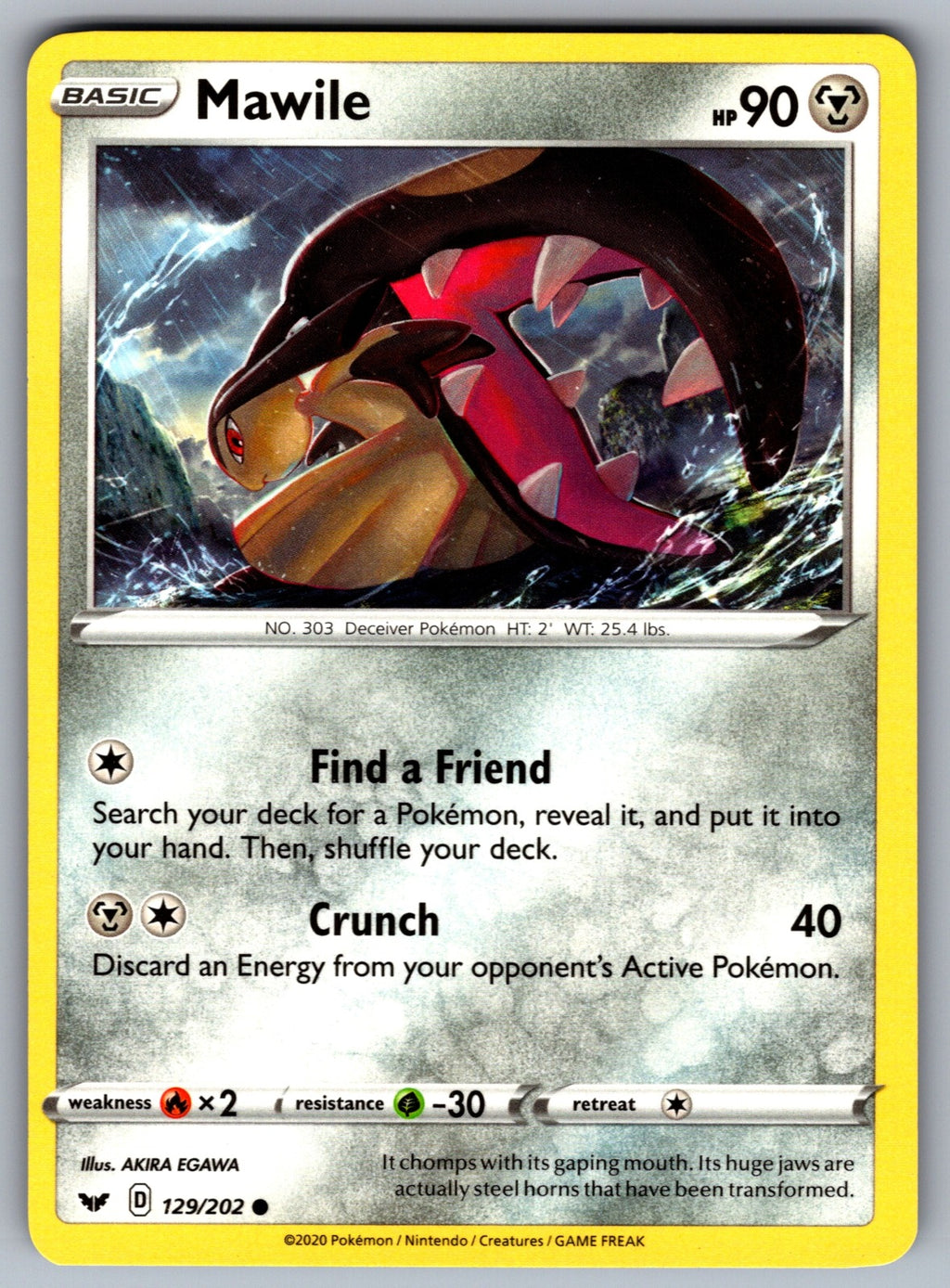 Mawile Common SWSH01: Sword & Shield Base Set 129/202 NM 2020