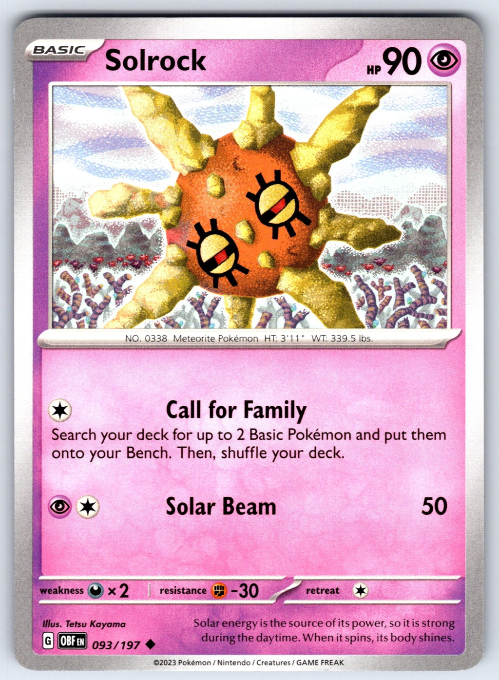 Solrock Uncommon SV03: Obsidian Flames 093/197 LP 2023