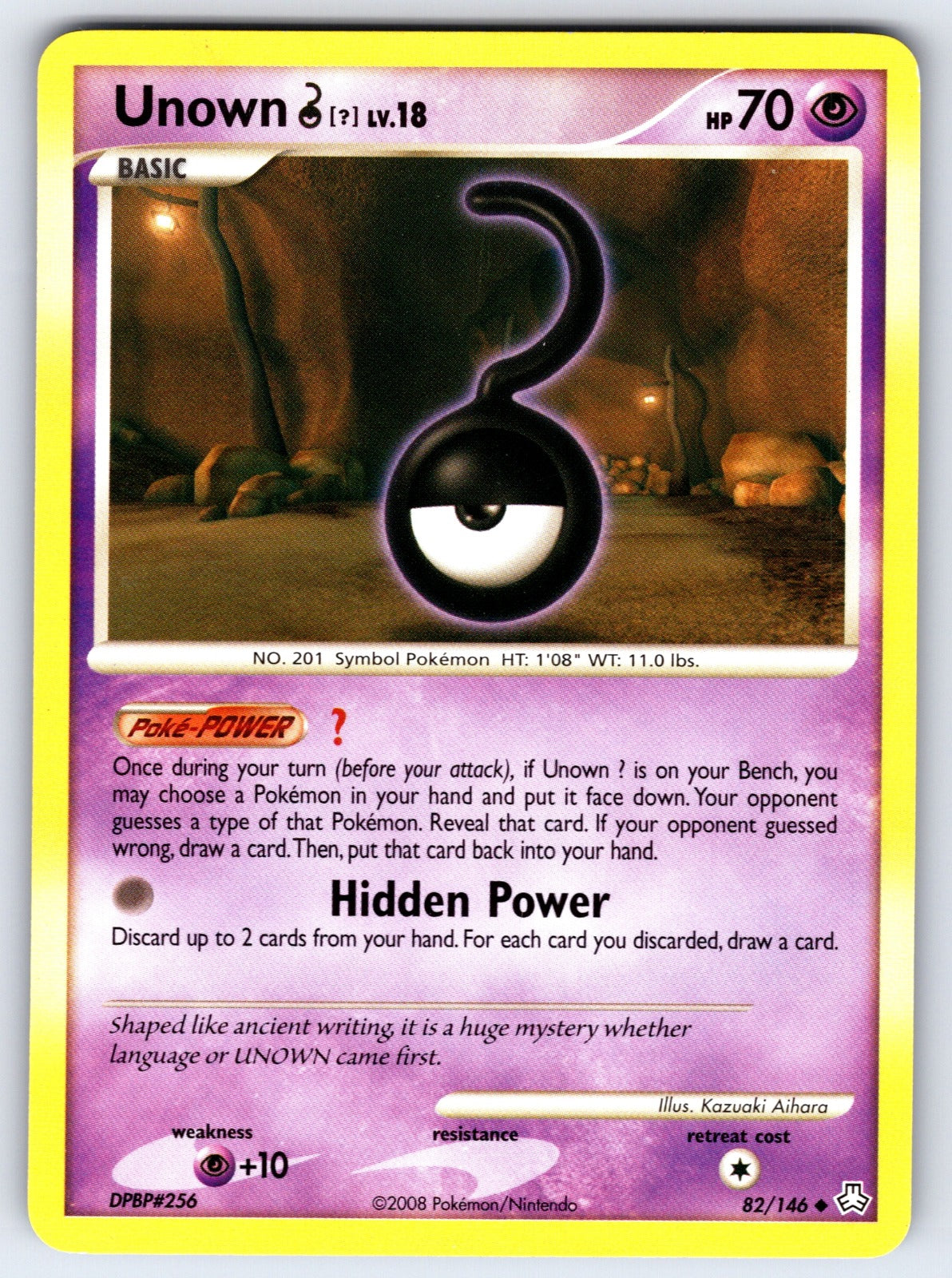 Unown (?) Uncommon Legends Awakened 82/146 LP 2008