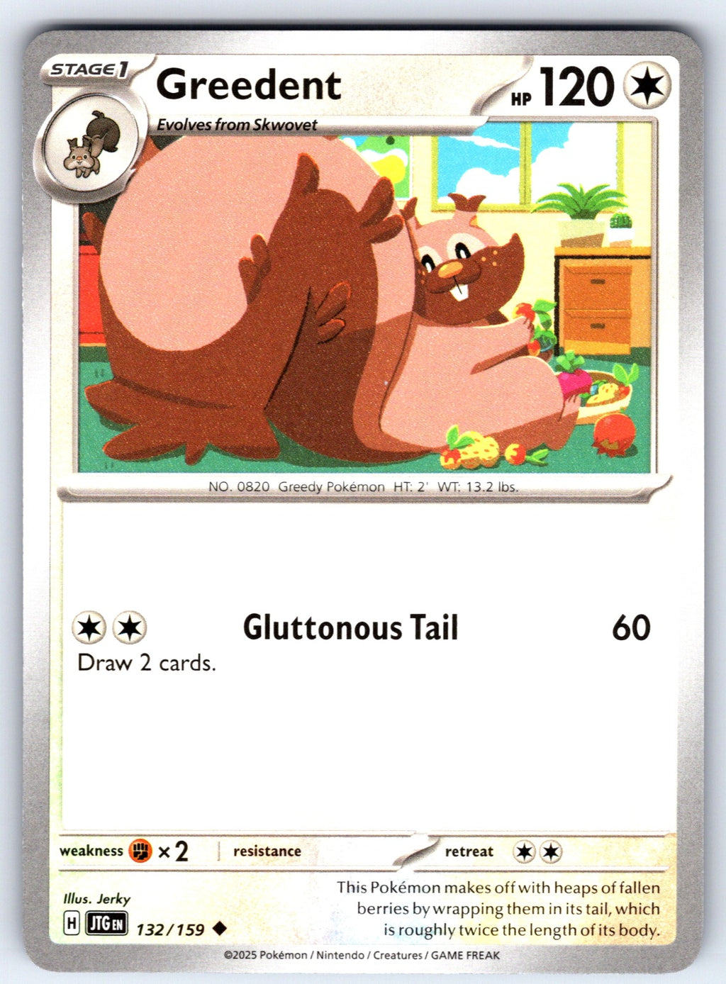 Greedent Uncommon SV09: Journey Together 132/159 NM 2025
