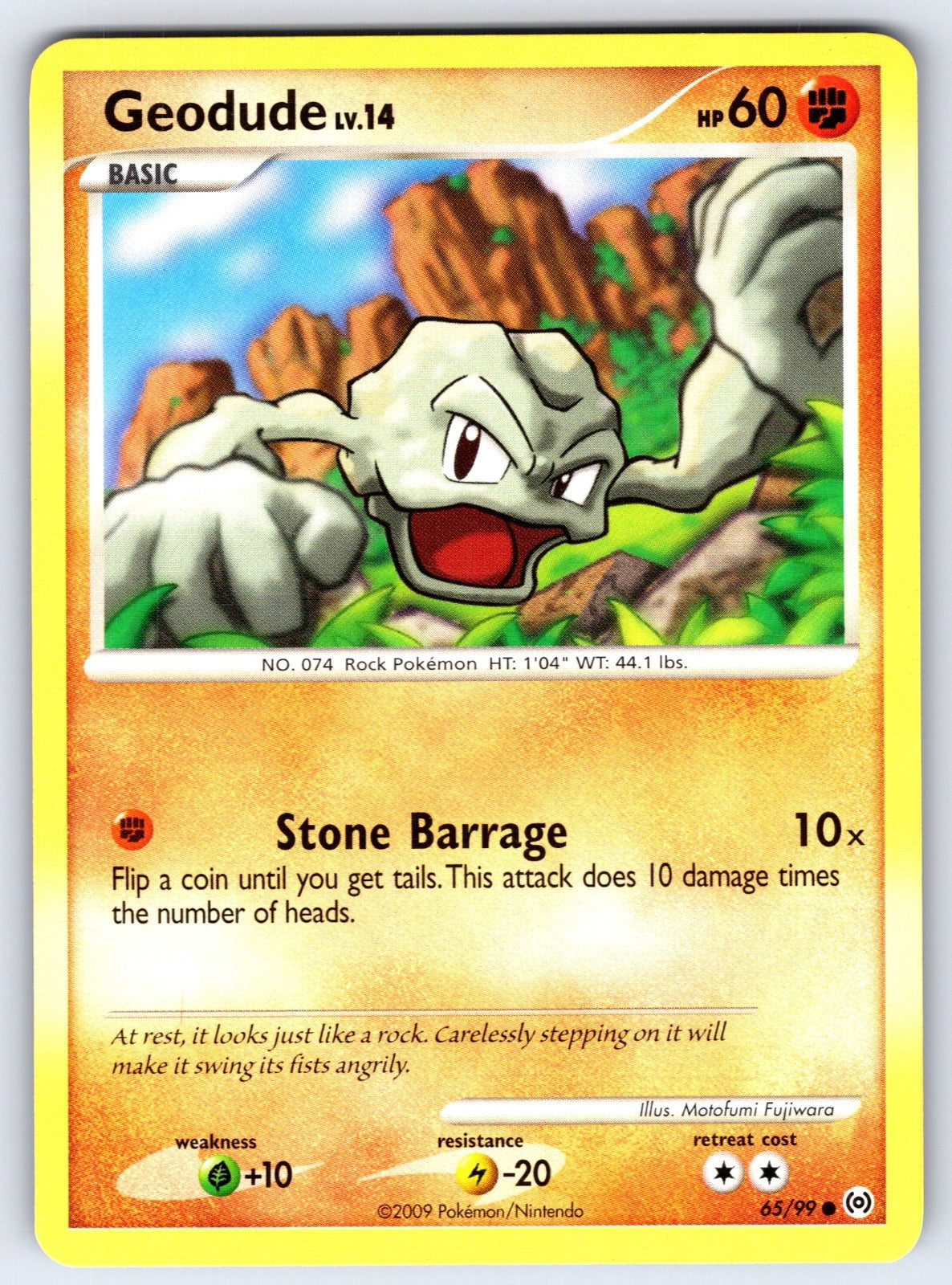 Geodude Common Arceus 65/99 LP 2009