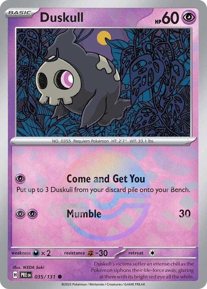 Duskull (Poke Ball Pattern) Holo Common SV: Prismatic Evolutions 035/131 NM 2025