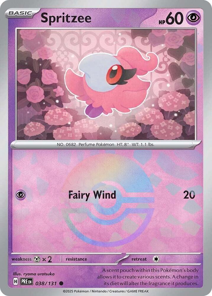 Spritzee (Poke Ball Pattern) Holo Common SV: Prismatic Evolutions 038/131 NM 202