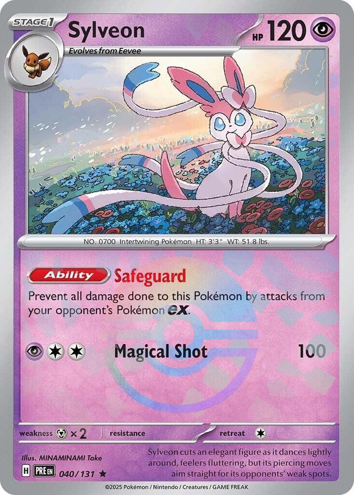 Sylveon (Poke Ball Pattern) Holo Rare SV: Prismatic Evolutions 040/131 NM 2025