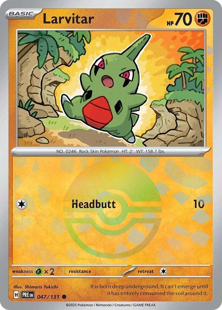 Larvitar (Poke Ball Pattern) Holo Common SV: Prismatic Evolutions 047/131 NM 202