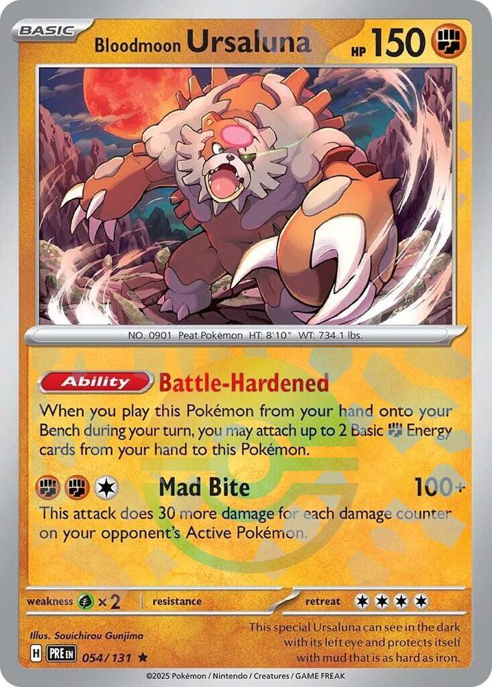 Bloodmoon Ursaluna (Poke Ball Pattern) Holo Rare SV: Prismatic Evolutions 054/13