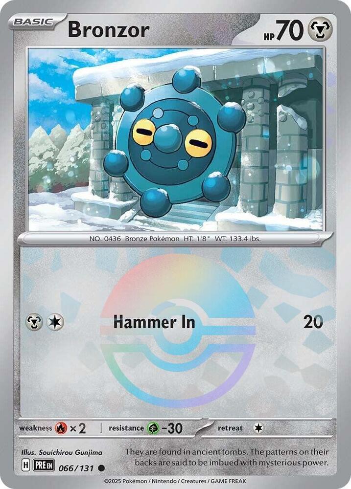 Bronzor (Poke Ball Pattern) Holo Common SV: Prismatic Evolutions 066/131 NM 2025