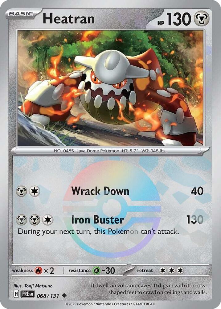Heatran (Poke Ball Pattern) Holo Uncommon SV: Prismatic Evolutions 068/131 NM 20