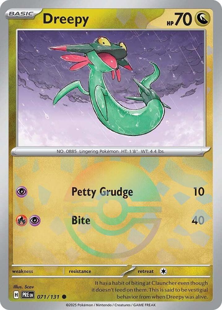 Dreepy (Poke Ball Pattern) Holo Common SV: Prismatic Evolutions 071/131 NM 2025