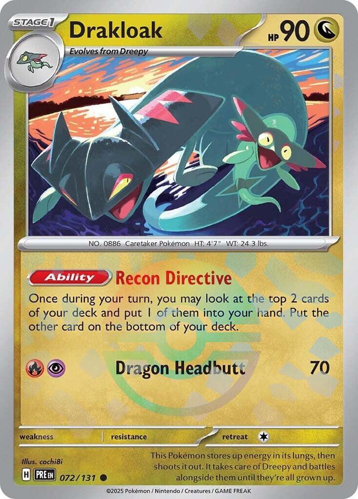 Drakloak (Poke Ball Pattern) Holo Common SV: Prismatic Evolutions 072/131 NM 202