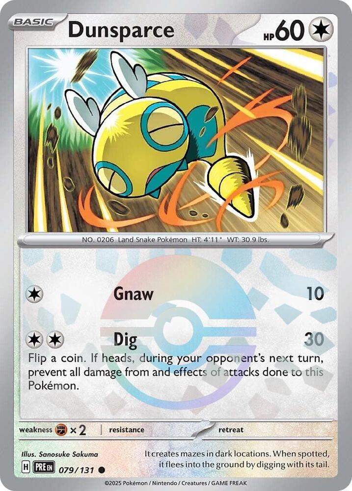 Dunsparce (Poke Ball Pattern) Holo Common SV: Prismatic Evolutions 079/131 NM 20