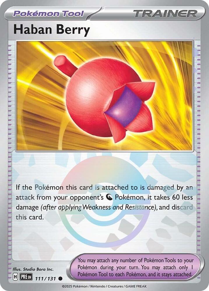 Haban Berry (Poke Ball Pattern) Holo Common SV: Prismatic Evolutions 111/131 NM 