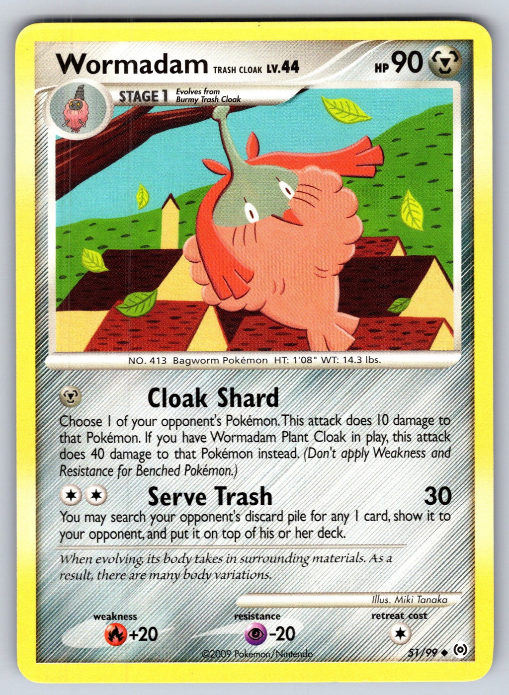 Wormadam Trash Cloak Uncommon Arceus 51/99 LP 2009