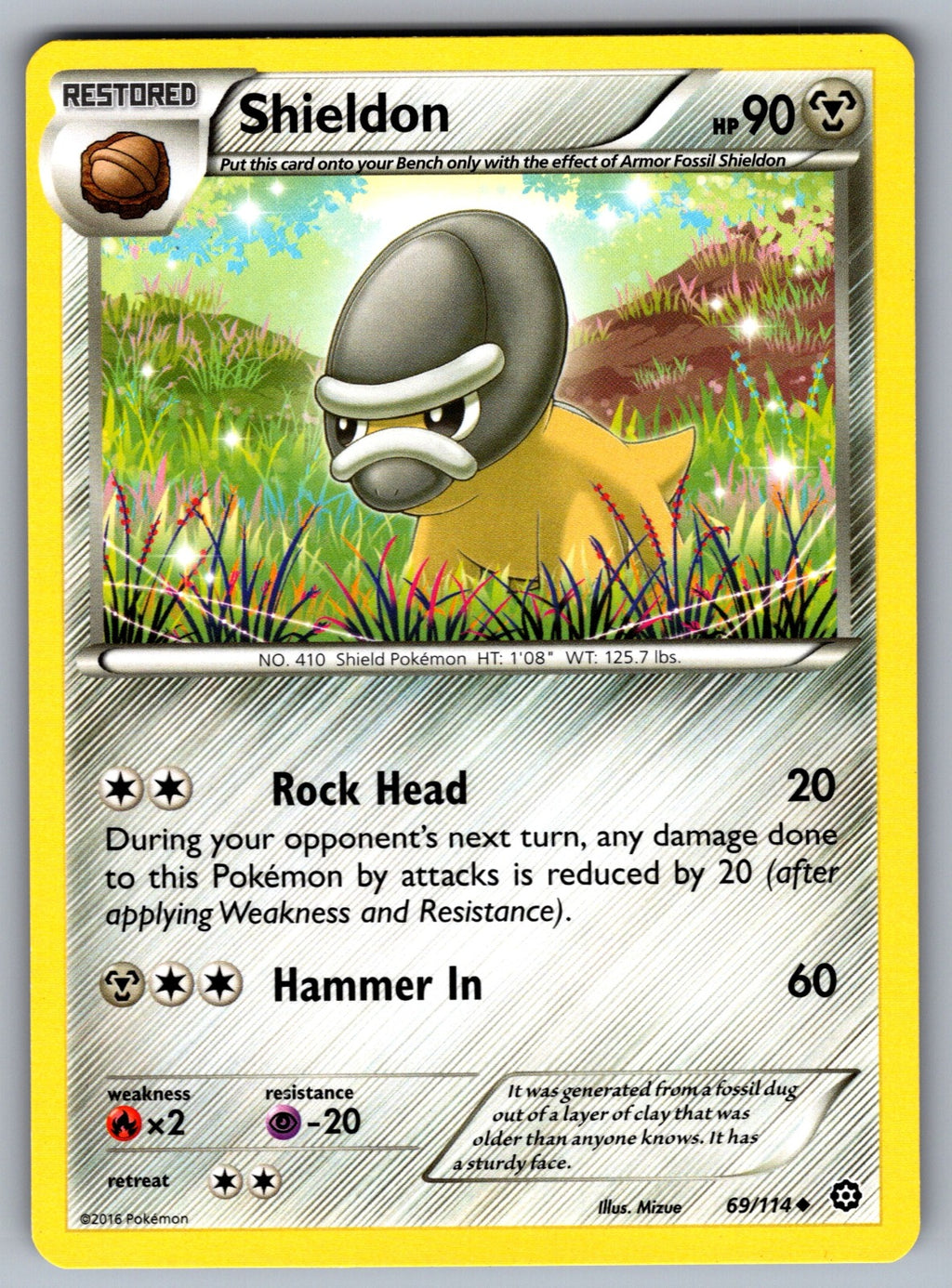Shieldon Uncommon XY - Steam Siege 69/114 NM 2016