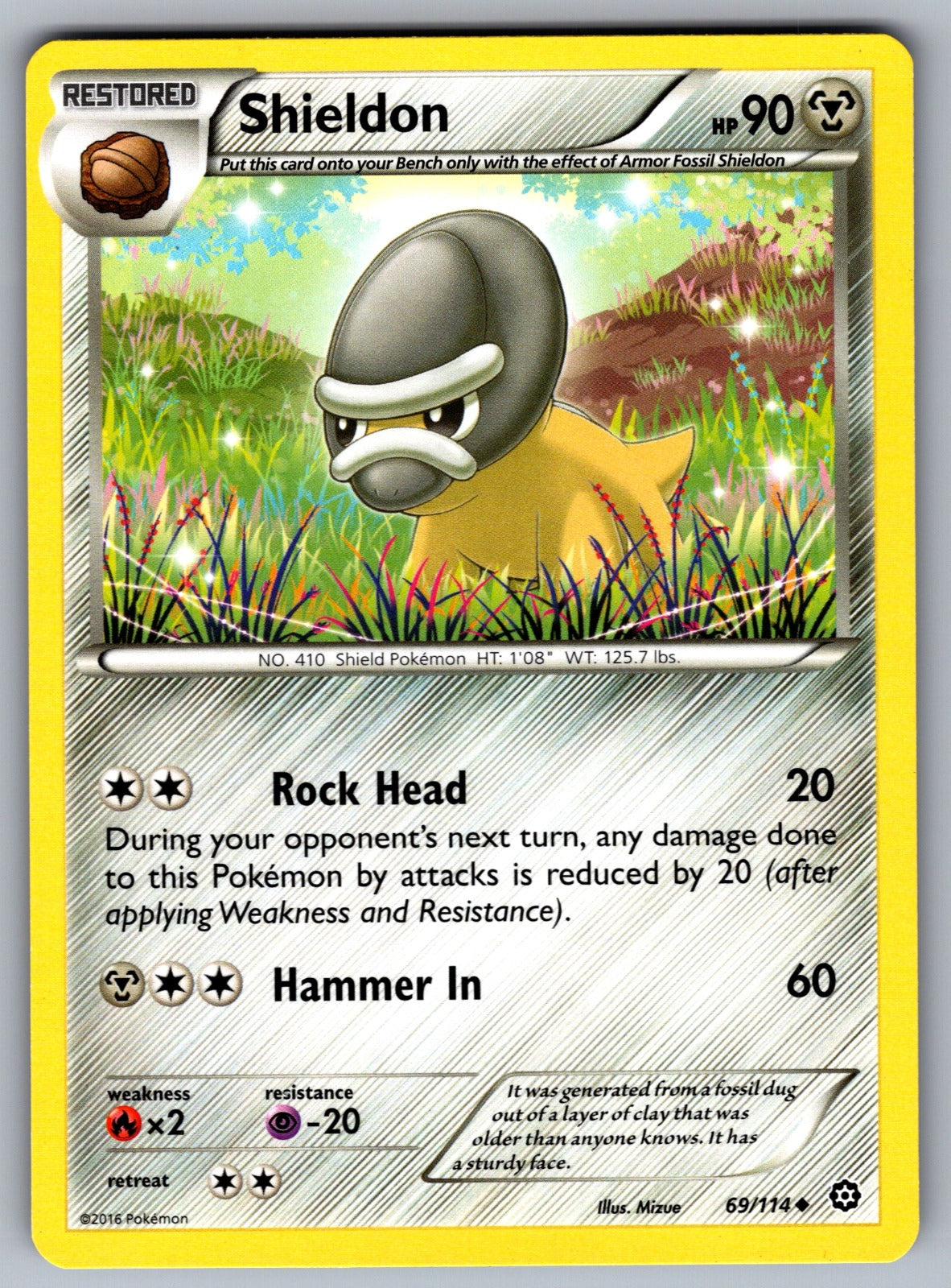 Shieldon Uncommon XY - Steam Siege 69/114 NM 2016
