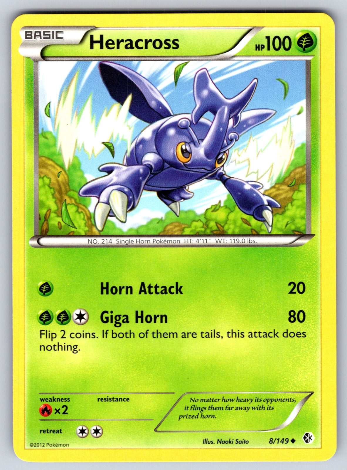 Heracross Uncommon Boundaries Crossed 8/149 LP 2012