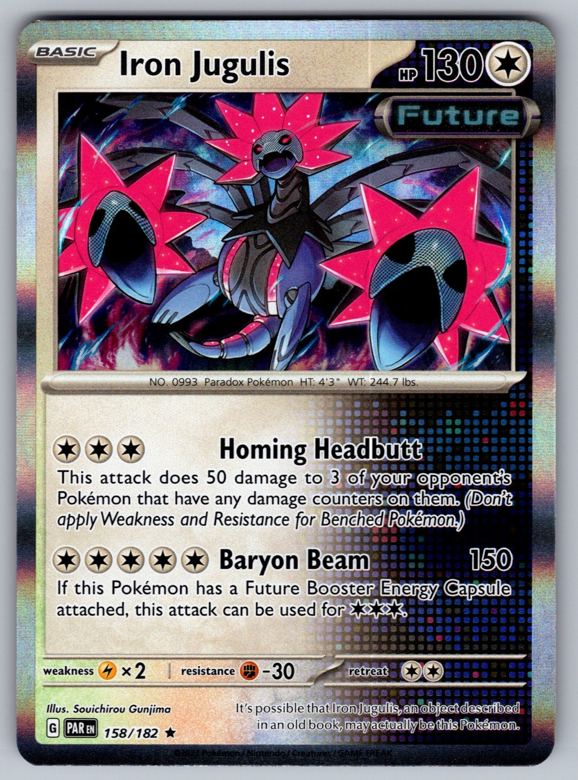 Iron Jugulis Holo Rare SV04: Paradox Rift 158/182 NM 2023