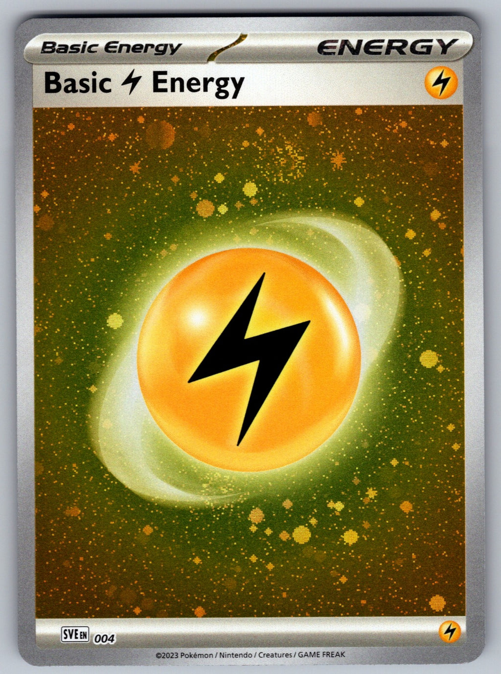 Basic Lightning Energy (Cosmos Holo) Holo Common SVE: Scarlet & Violet Energies 