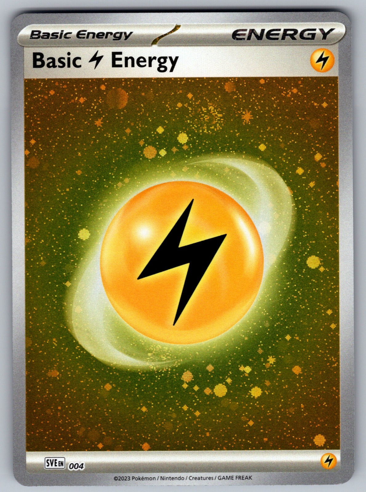 Basic Lightning Energy (Cosmos Holo) Holo Common SVE: Scarlet & Violet Energies 