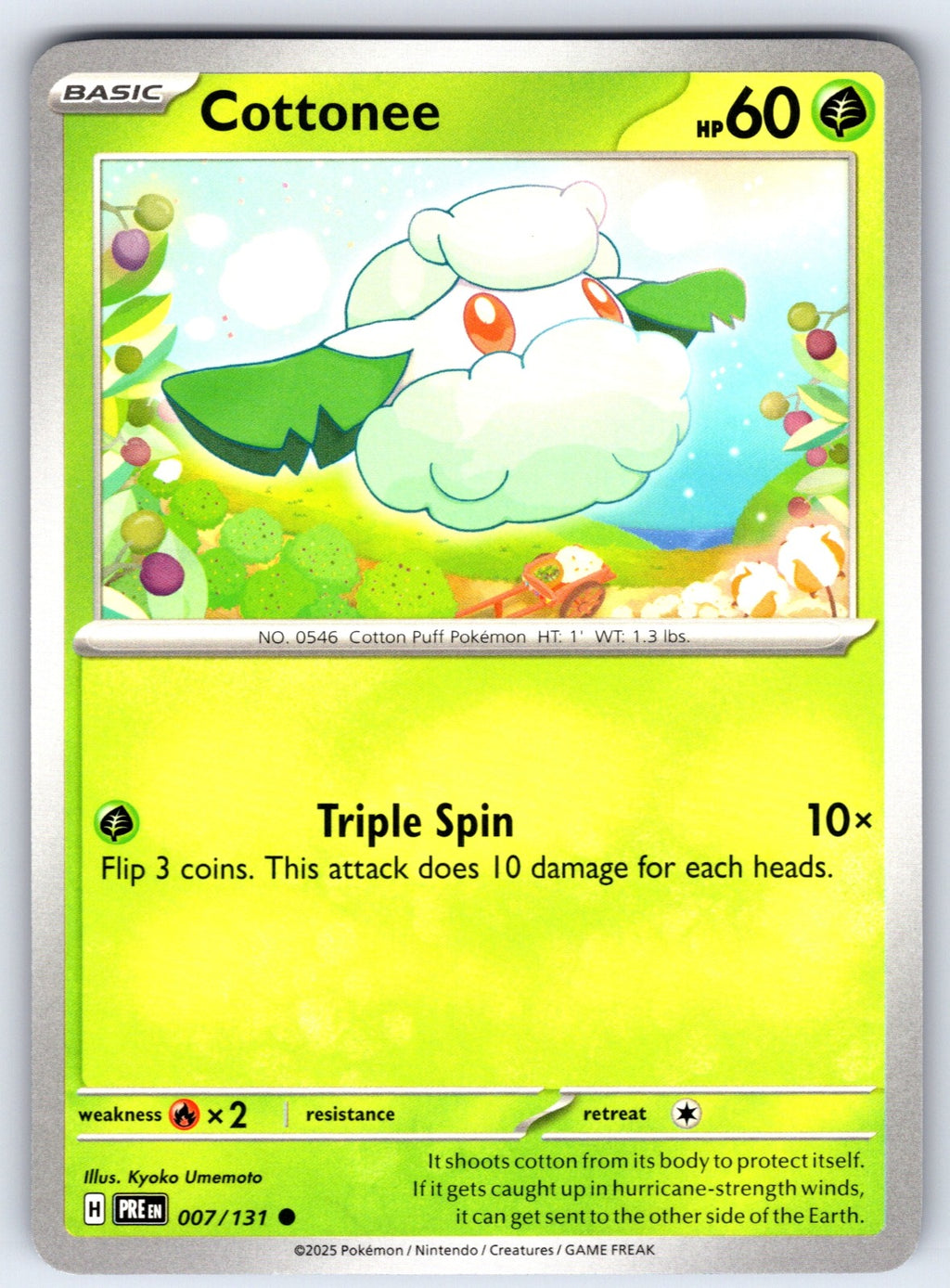 Cottonee Common SV: Prismatic Evolutions 007/131 NM 2025