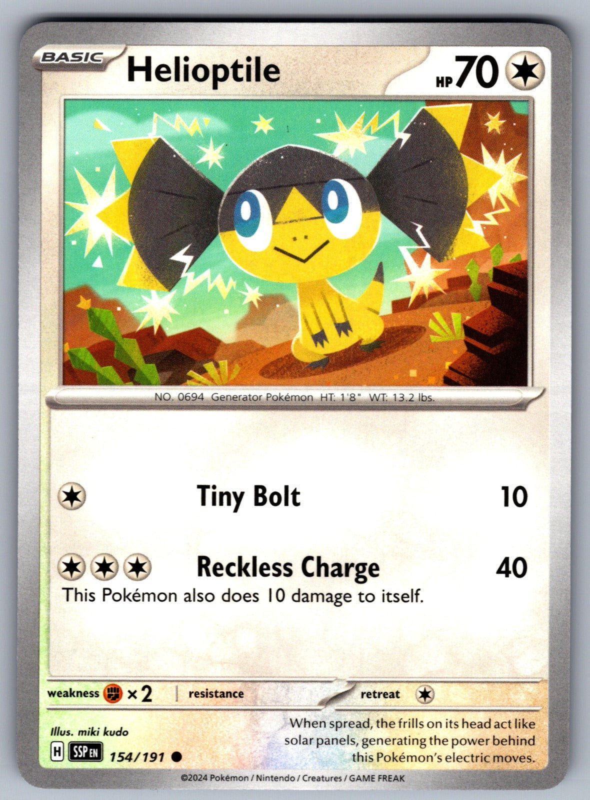 Helioptile Common SV08: Surging Sparks 154/191 NM 2024