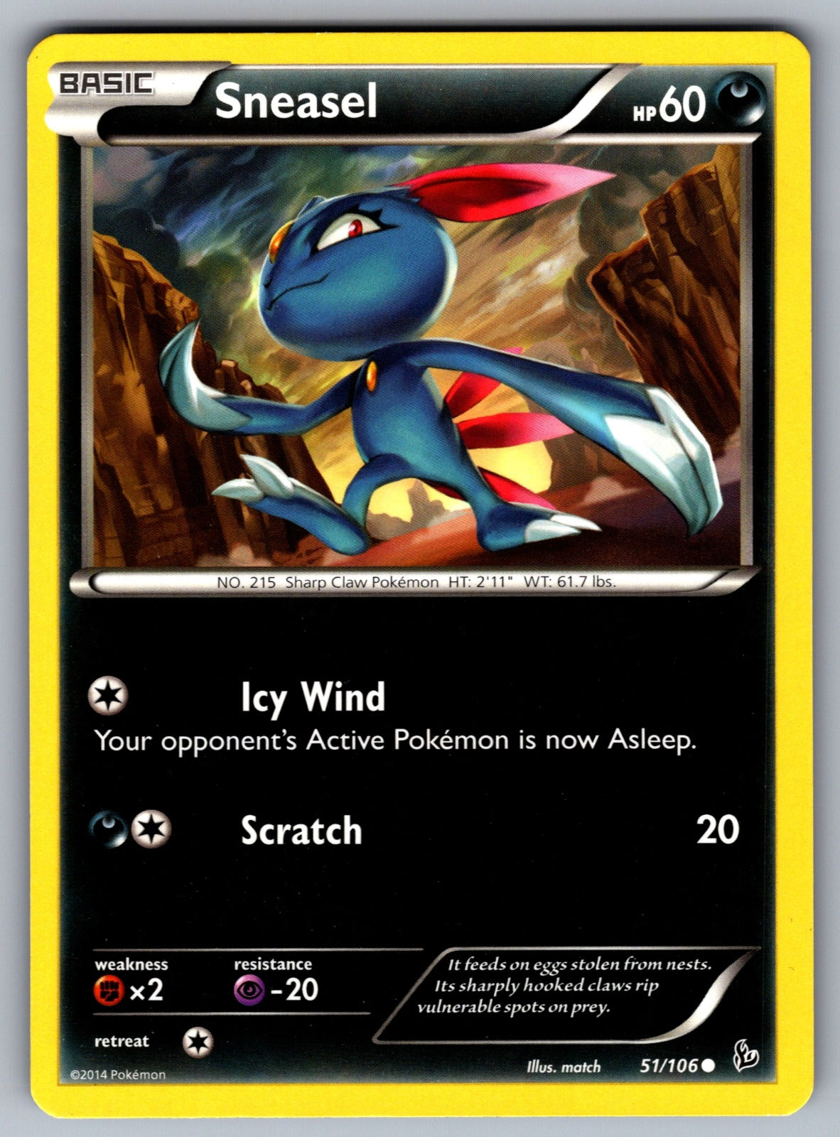 Sneasel (51) Common XY - Flashfire 51/106 LP 2014