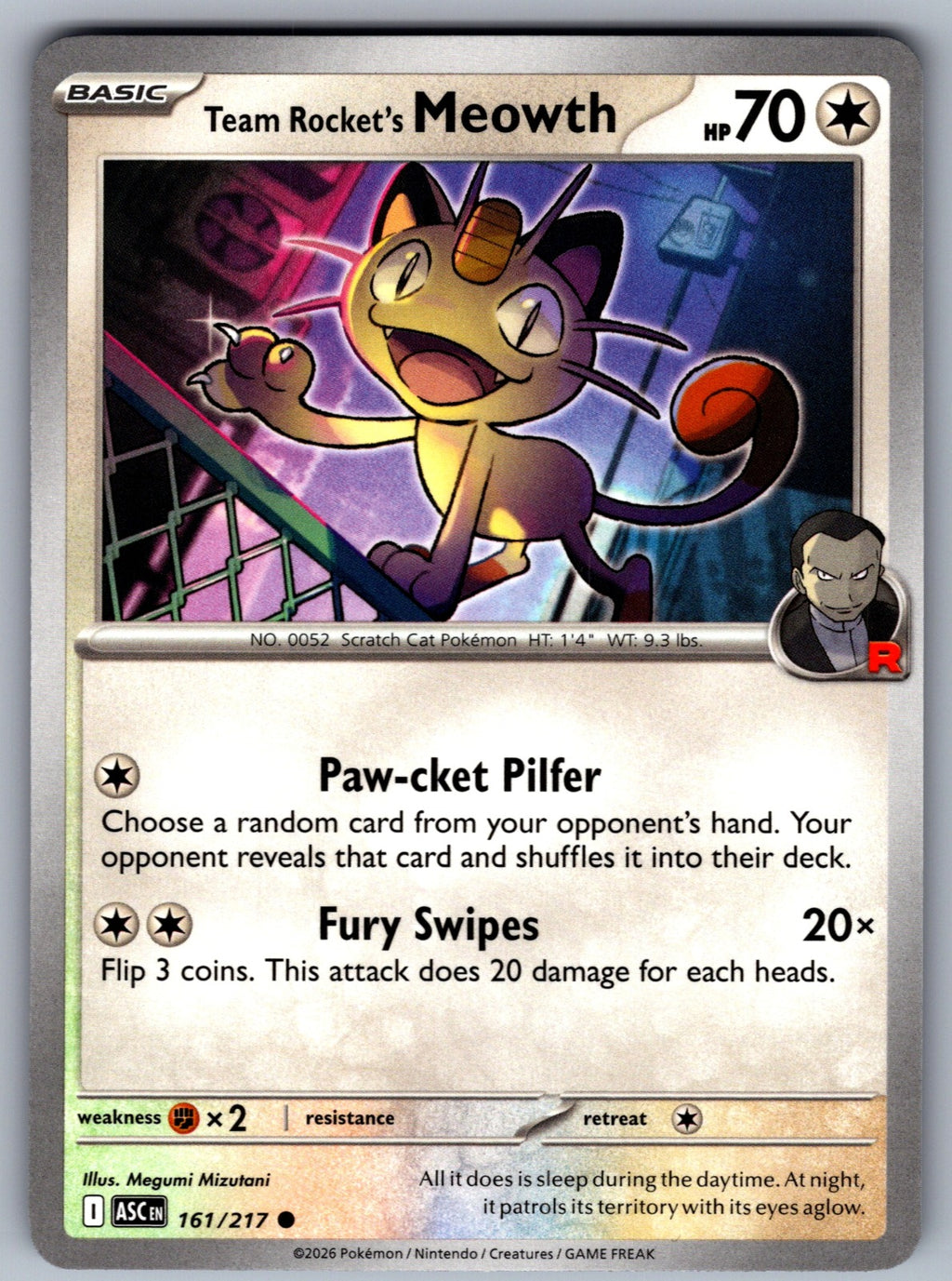 Team Rocket's Meowth Common ME: Ascended Heroes 161/217 NM 2026