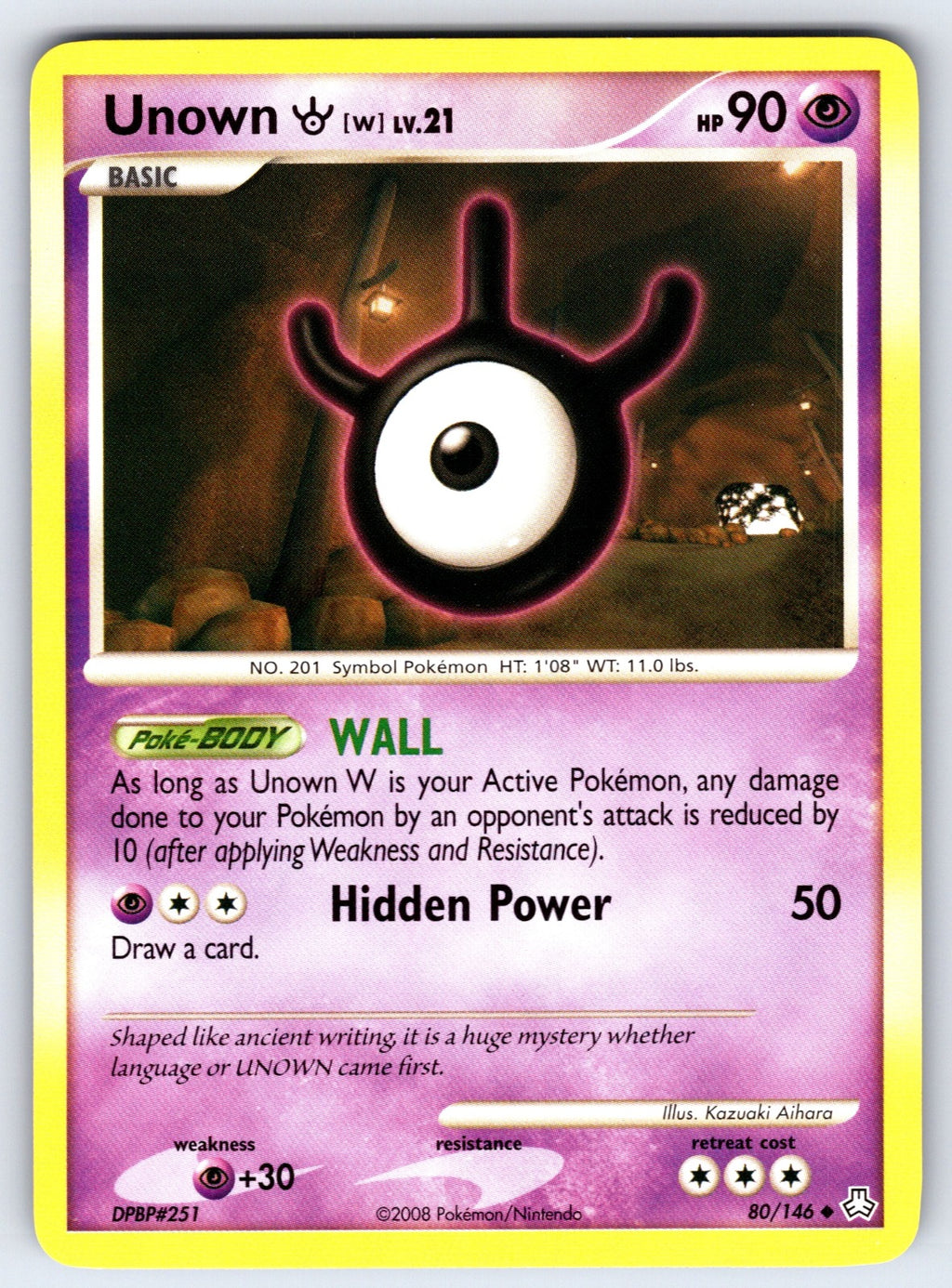 Unown (W) Uncommon Legends Awakened 80/146 LP 2008
