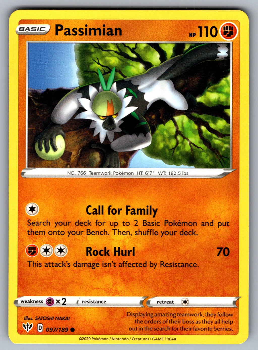 Passimian Common SWSH03: Darkness Ablaze 097/189 NM 2020
