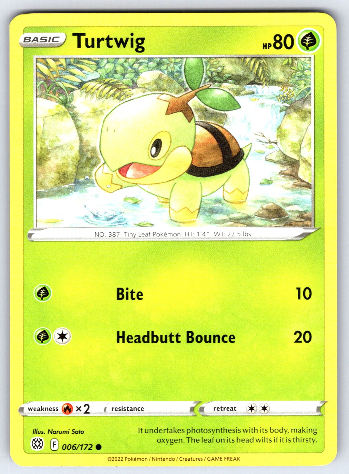 Turtwig Common SWSH09: Brilliant Stars 006/172 NM 2022
