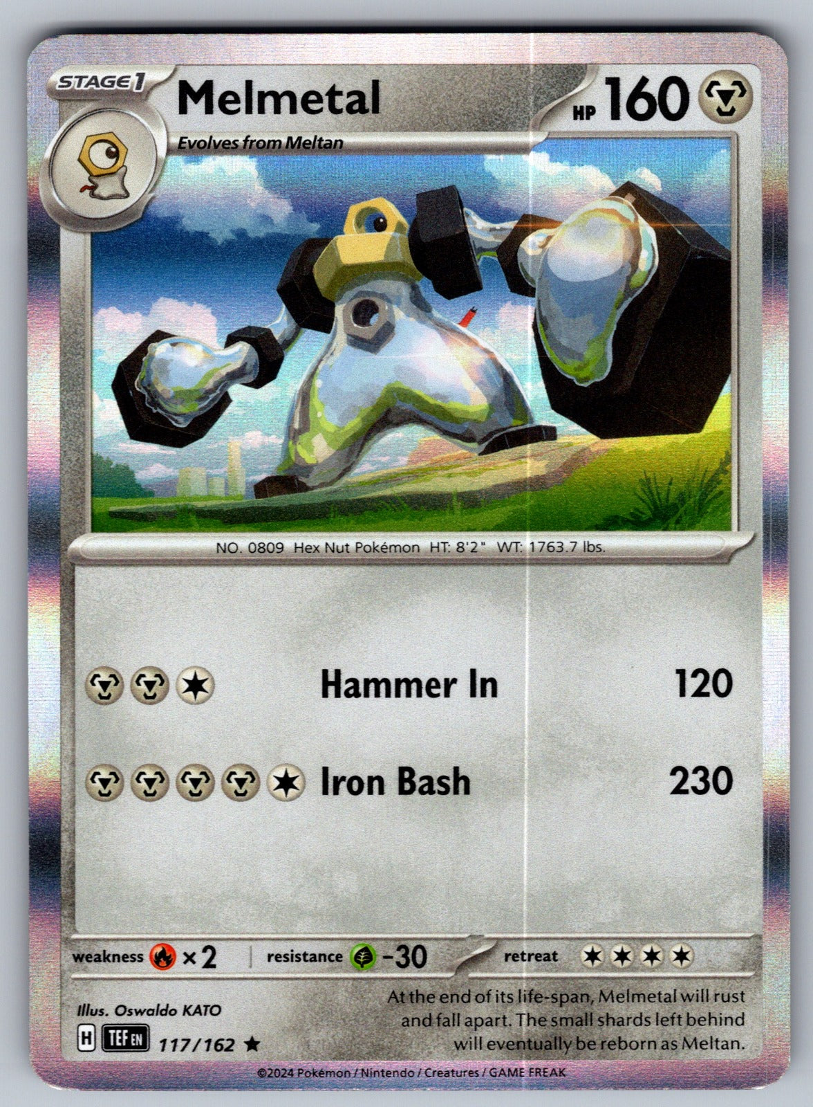 Melmetal Holo Rare SV05: Temporal Forces 117/162 NM 2024