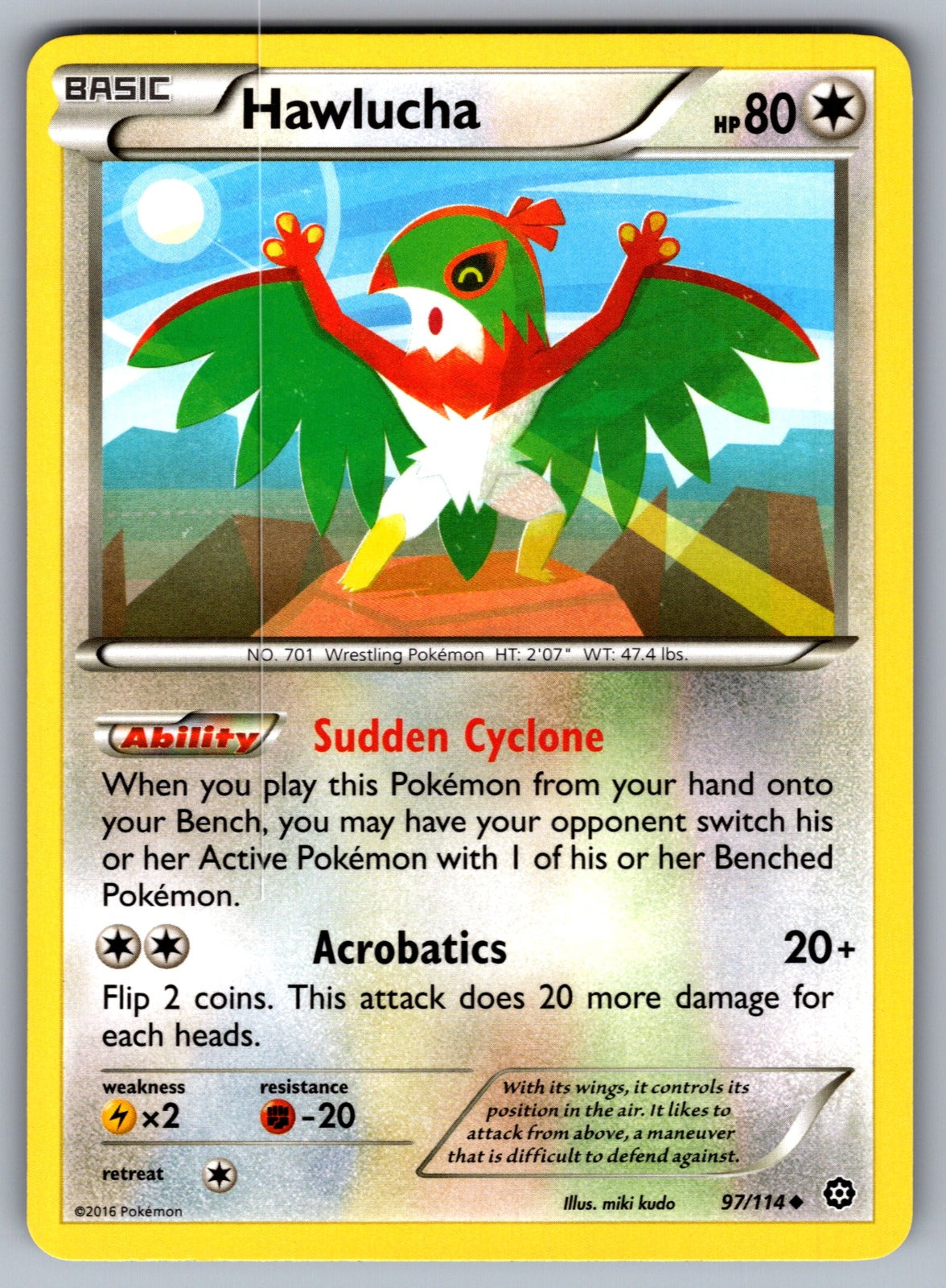 Hawlucha Uncommon XY - Steam Siege 97/114 LP 2016