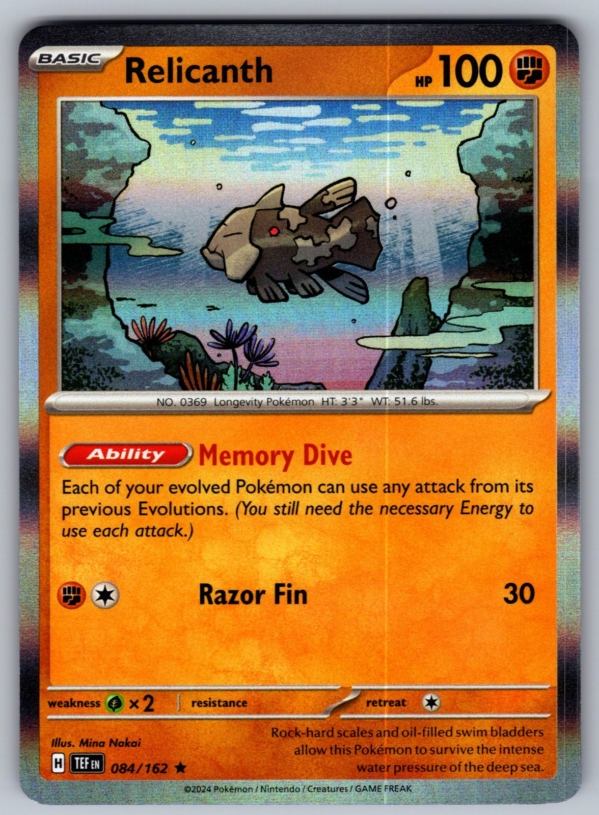 Relicanth Rare Deck Exclusives 084/162 NM 2016