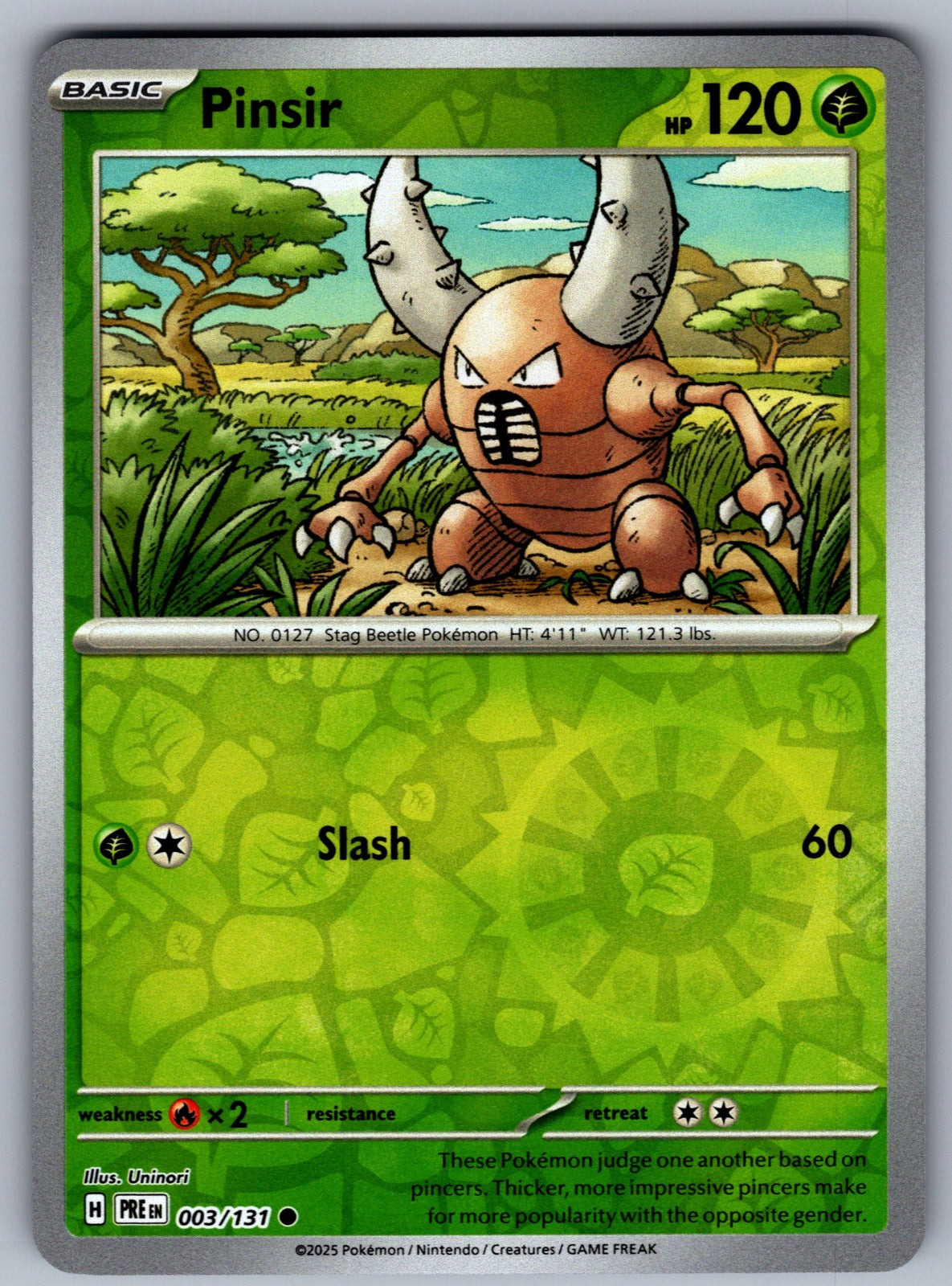 Pinsir Reverse Holo Common SV: Prismatic Evolutions 003/131 NM 2025